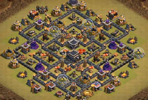This deadzone defense strategy th9 anti 3 star war base is done after new coc update [march. 8+ Best COC TH9 War Base Anti Valkyrie 2017 | Bomb Tower ...