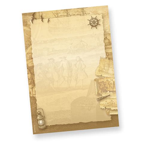 Gestalte mit dieser vorlage eine kostenlose schatzkarte zum ausdrucken. Briefpapier Piraten & Seefahrer (100 Sets inkl. Kuverts ...
