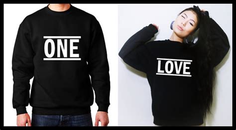 One Love Matching Couple Sweatshirts His And Hers Shirts Matching