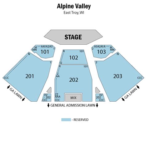 Alpine Valley Shows and Dates : Alpine Valley Seating Chart and Sections