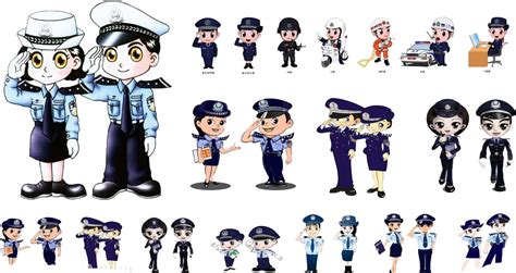 Police Officer Salute Public Security Cartoon 卡通 警察 1000x542 Png