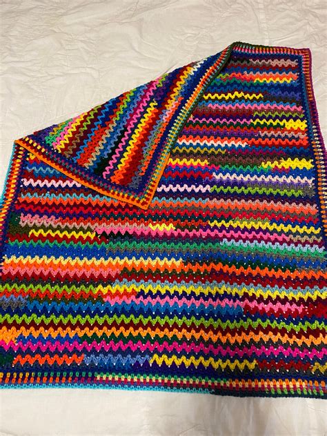 The Magic Scrap Crochet V Stitch Blanket Pattern 3 Available Etsy