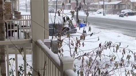 Freezing Rain Turned To Snow In Toronto Canada Youtube