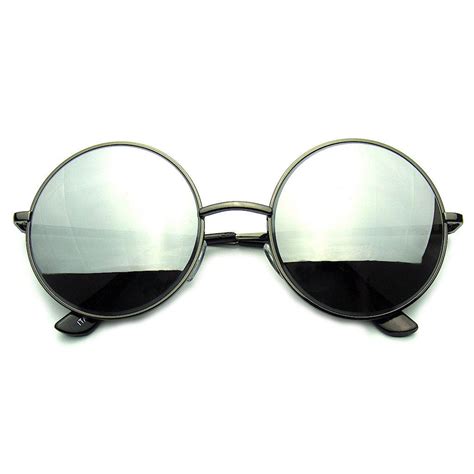 John Lennon Inspired Sunglasses Round Hippie Shades Retro Reflective Colored Lenses Round