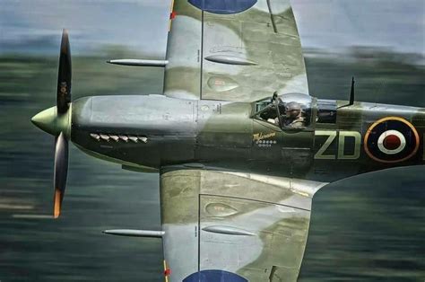 Photo Spitfire Mkv In Full Action Supermarine Spitfire Wwii