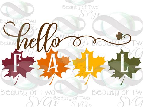 Hello Fall svg, Hello Fall leaves svg, autumn svg, Fall svg