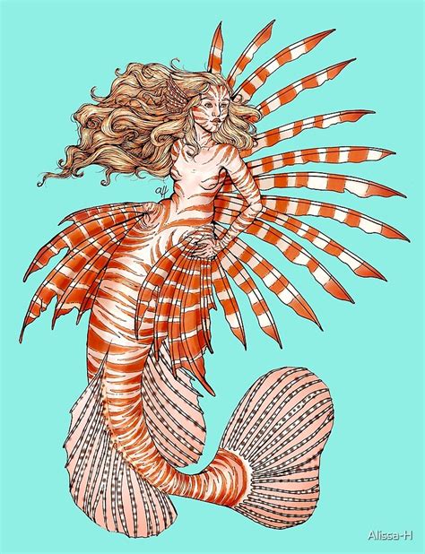 Lionfish Mermaid By Alissa H Redbubble