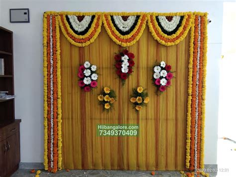 simple home engagement ceremony flower decoration - Best Birthday Party