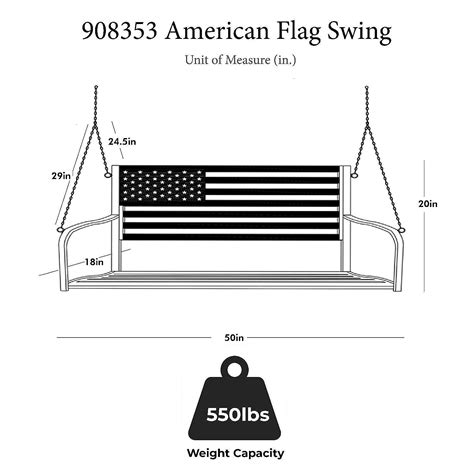 Hot Sale 🔔 Backyard Expressions American Flag Porch Swing Durable