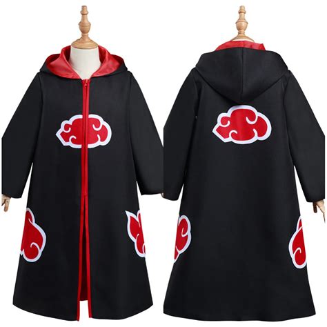 Naruto Akatsuki Kids Children Hooded Zip Up Coat Halloween Carnival