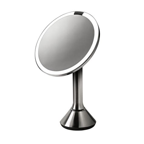 simplehuman lighted sensor activated vanity makeup mirror in brushed stainless steel bt1080