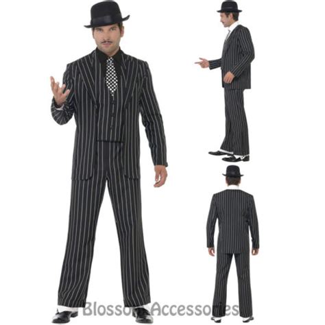 Cl293 Vintage Gangster Boss Suit 20s 1920s Gangsta Zoot Mens Fancy