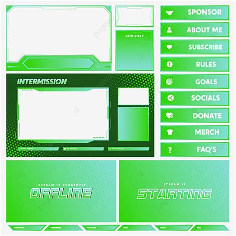 Twitch Overlay Template Design Lime Green And Mint Mint Lime Green