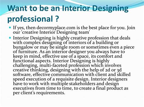 Ppt Learn Interior Designing Course Interior Designing Career