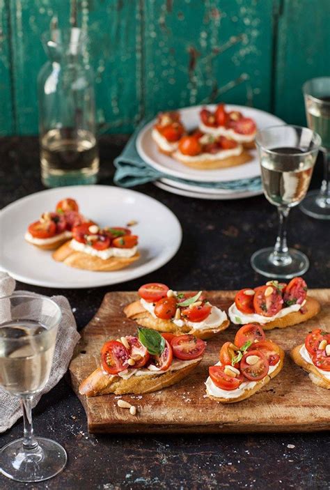 Tomato And Basil Crostini With Whipped Goats Cheese Whipped Goat