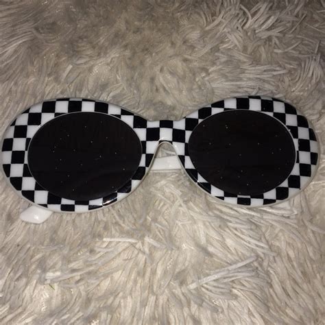 Zumiez Accessories Checkered Oval Clout Sunglasses Poshmark