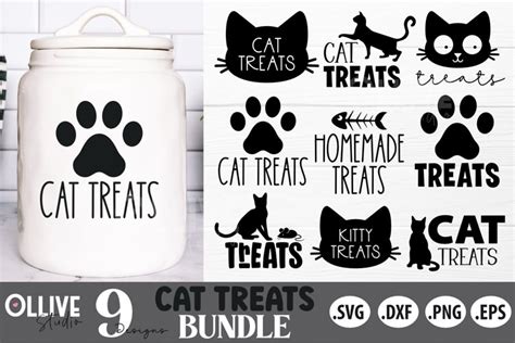 Cat Treat Jar Designs Svg Bundle Cat Svg