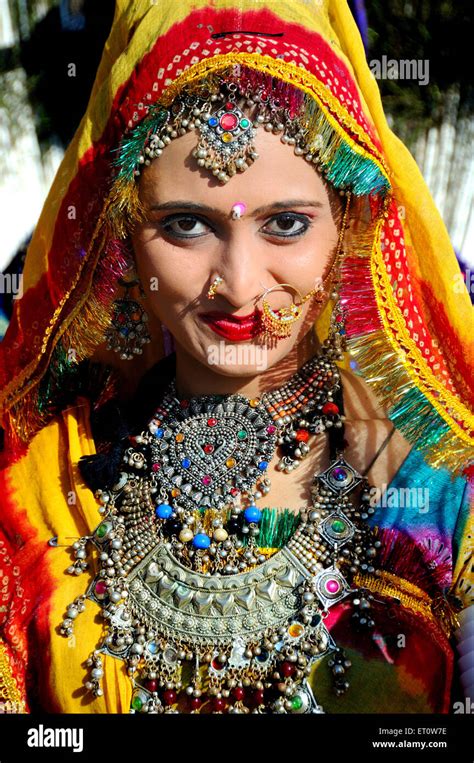 Rajasthani Woman Wearing Traditional Head Hi Res Stock Photography And