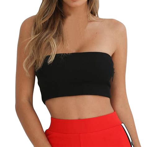 FEITONG Crop Top Fashion Short Black Sexy Tanks Tops Female Backless Tank Top Women Halter