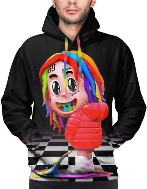 Duanchaoo Mens 6ix9ine 3d Print Hoodie Pullover Fashion