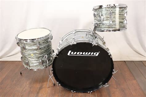 Ludwig Blue Oyster Pearl New Yorker 3pc Drum Kit Set Vintage Reverb