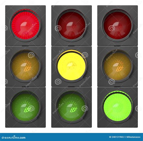 Set Of Traffic Lights Stock Image Illustration Of Transportation