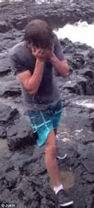 Man Sticks His Head Into A Beach Blowhole Daily Mail Online