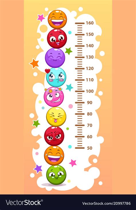 Kids Height Chart With Funny Cartoon Colorful Vector Image