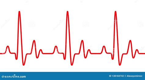 Red Heart Pulse Graphic Line On White Stock Illustration Illustration Of Background Life