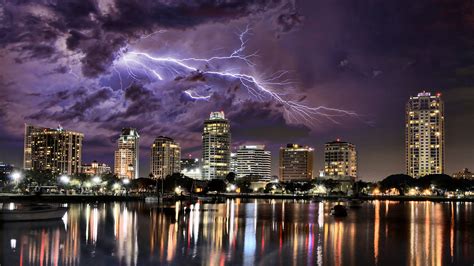 City definition, a large or important town. Free photo: Lightning City - Architecture, Building, City ...