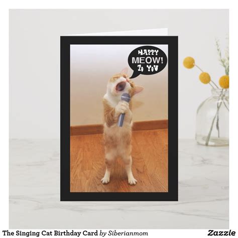 Pat's birthday ecard (famous tune) hallelujah, it's your birthday ecard (fun song) gravity is not pretty ecard. The Singing Cat Birthday Card | Cat lovers cards | Cat ...