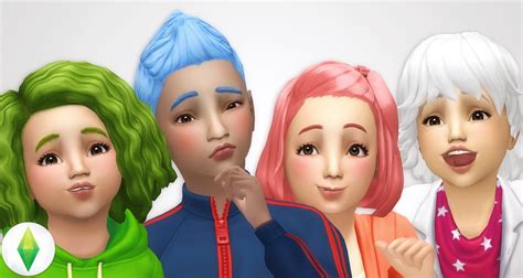 My Sims 4 Blog Base Game Hair Recolors Part 1 Toddlers And Children