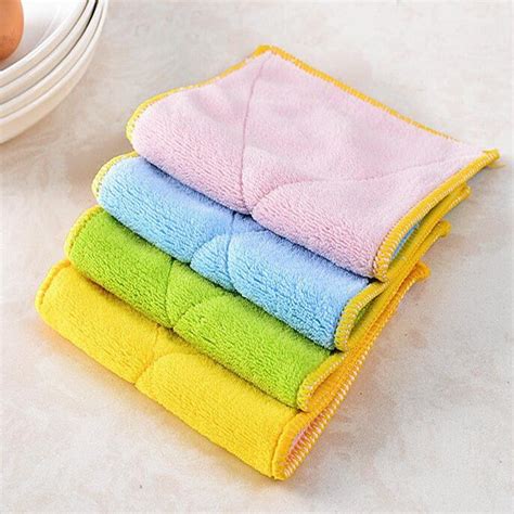 High Quality Bamboo Fiber Kitchen Clean Dish Cloth Wash Towel Double