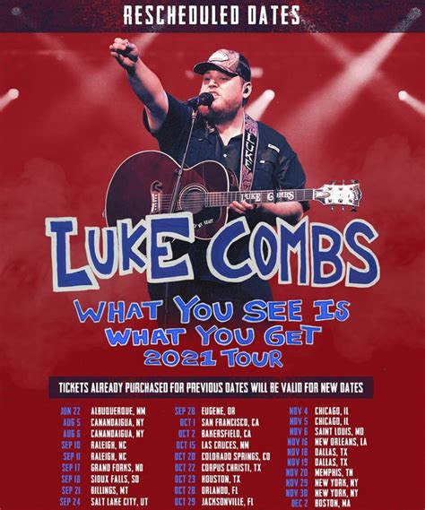 luke combs what you see is what you get tour 2021 30 october 2021 fla live arena event
