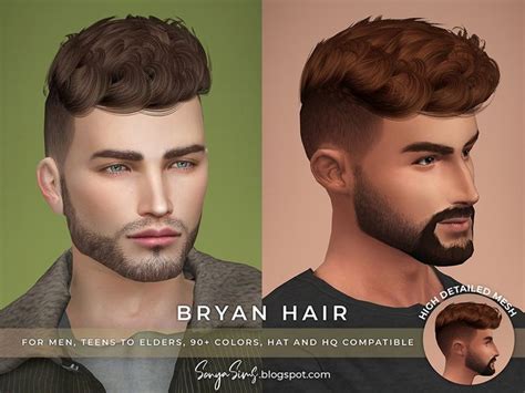 Sonyasimsccs Sonyasims Bryan Hair Sims Hair Sims 4 Curly Hair Mens
