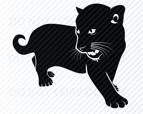 Black Panther Svg Files For Cricut Black And White Vector Etsy