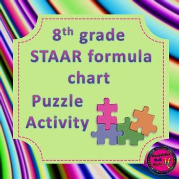 The workbooks have math, read comprehension and vocabulary all the things students need to keep fresh in their brains over the summer. 8th Grade STAAR Formula Chart Matching Activity - 2 Versions | TpT