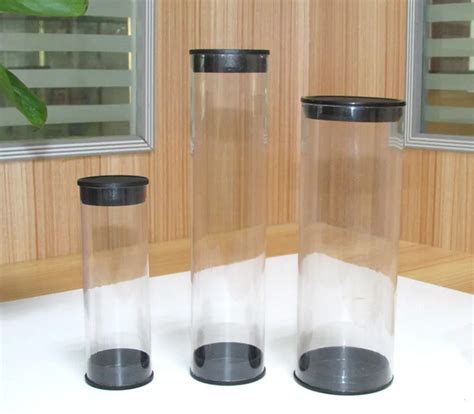 Plastic Clear Storage Tube Clear Plastic Cylinder Tube With Lid Clear