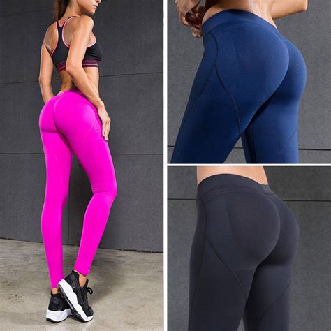 Buy 2017 Sex Low Waist Stretched Sports Pants Gym Clothes Spandex Running