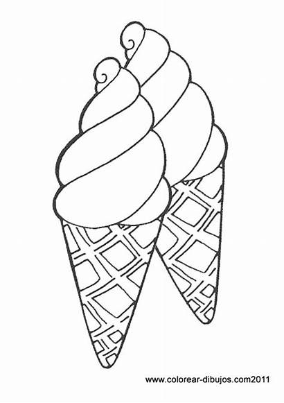 Ice Cream Coloring Icecream Cupcake Dibujos Printable