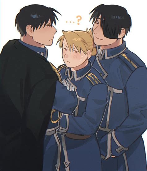 Roy Mustang And Riza Hawkeye Fullmetal Alchemist And More Drawn By