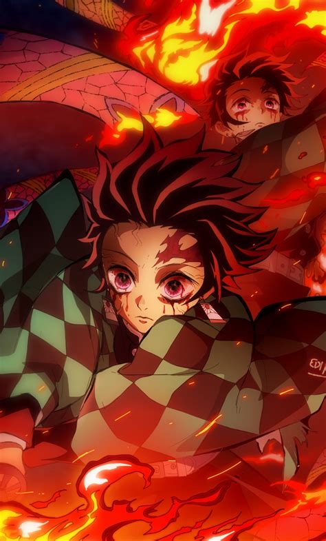 Tanjiro visits another town one day to sell charcoal but ends up staying the night at someone else's house instead of going home because of a rumor about a demon that stalks a nearby mountain at night. 1280x2120 Tanjirou Kimetsu no Yaiba iPhone 6 plus ...