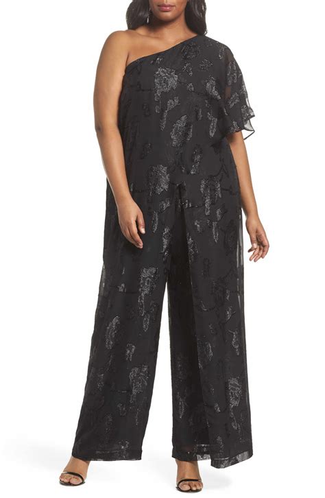 adrianna papell floral chiffon one shoulder jumpsuit nordstrom one shoulder jumpsuit plus