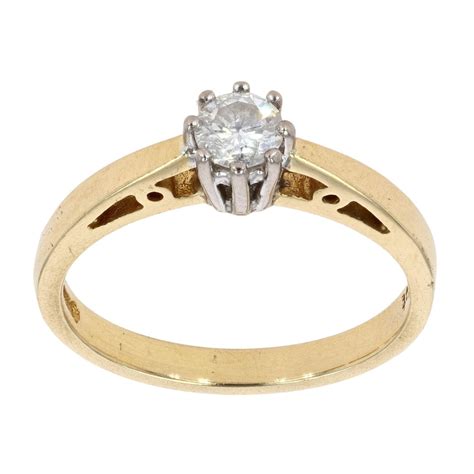 Ct Yellow Gold Ct Diamond Solitaire Ring Ramsdens Jewellery
