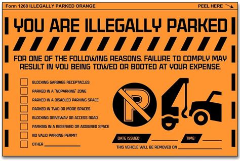 Parking Violation Stickers For Vehicles Orange Etsy