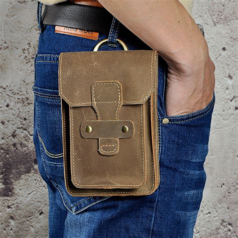 Leather Belt Pouch Mens Waist Bag Small Case For Men Iwalletsmen
