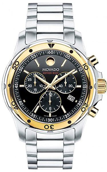 Movado Mens Series 800 Chronograph Watch In Silver Black Dial Lyst