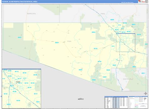 Tucson Metro Area Az Zip Code Maps Basic