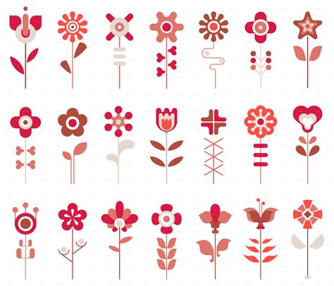 flower collection bw vector graphics clip art library