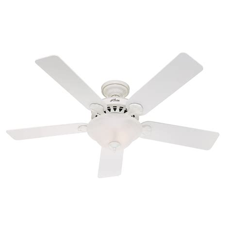 Hunter fan company 59301 ceiling fan with light factors to consider while buying a lowes ceiling fans Hunter 52-in 5-Minute Waldon White Ceiling Fan with Light ...